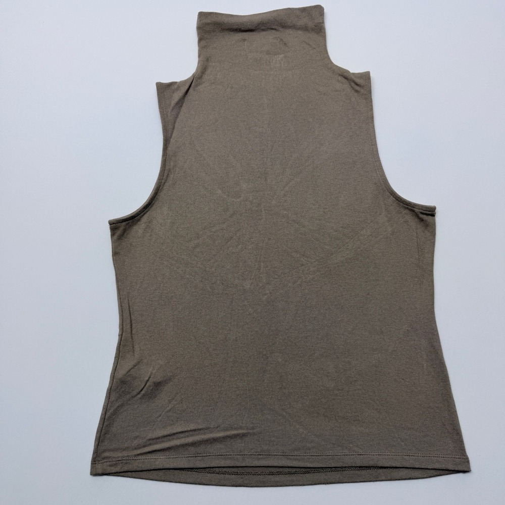 Banana Republic Soft Luxe Mock Neck Sleeveless Top Taupe Brown Medium